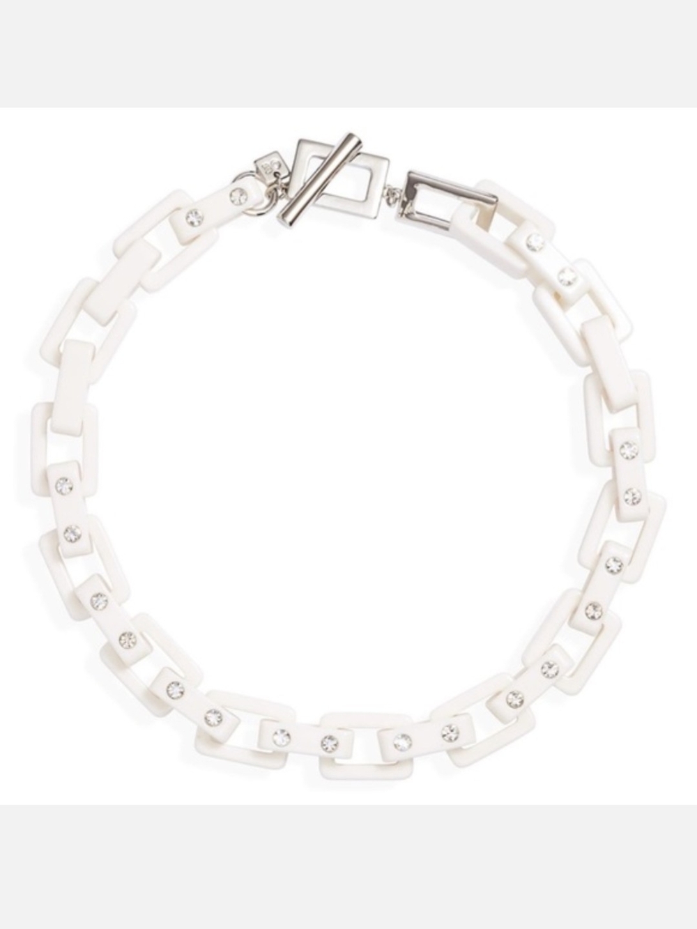 Open Edit Crystal Resin Link Collar Necklace